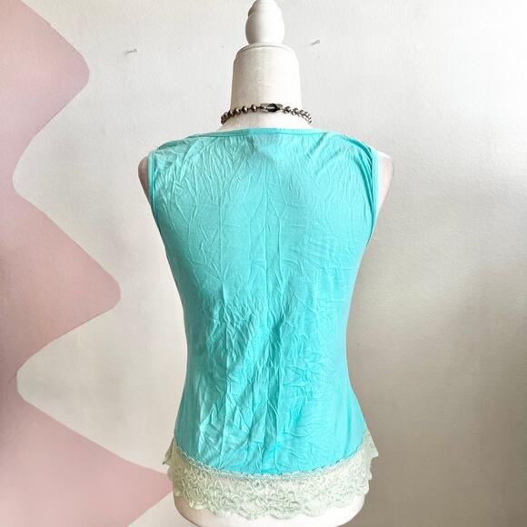Vintage Blue Lace Babydoll Top Romantic Cottagecore Fairycore Medium - Picture 3 of 7